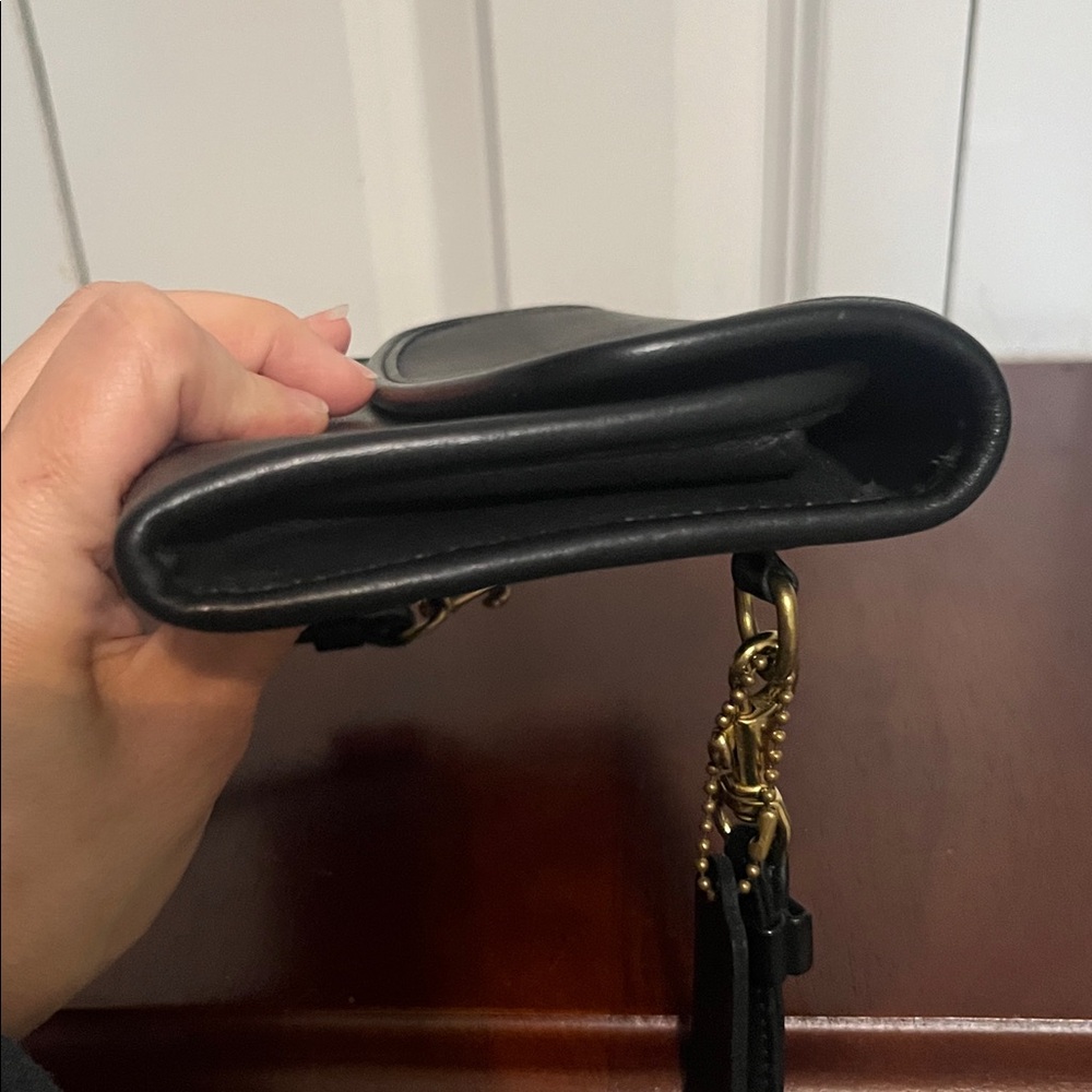 Vintage Coach Envelope Swing Wallet Removable Crossbody Strap Hangtag Black 4873 - Picture 9 of 12